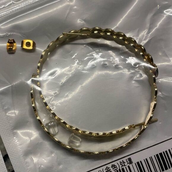 Elegant Gold and Silver Hoop Earrings (Bundle of 2) - Picture 7 of 13